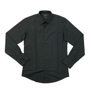 Milani Shirt Men M Medium Black Single Needle Tailoring Cotton Blend Long Sleeve